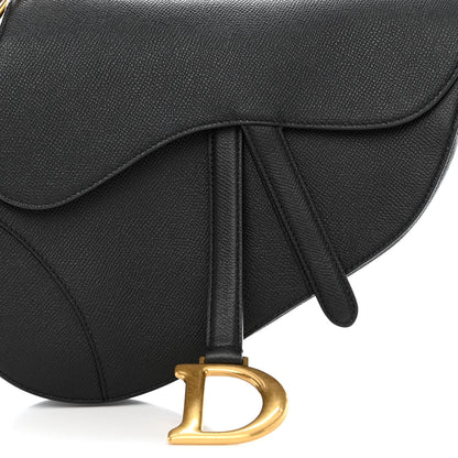 Christian Dior Grained Calfskin Saddle Bag Black 8 of 10