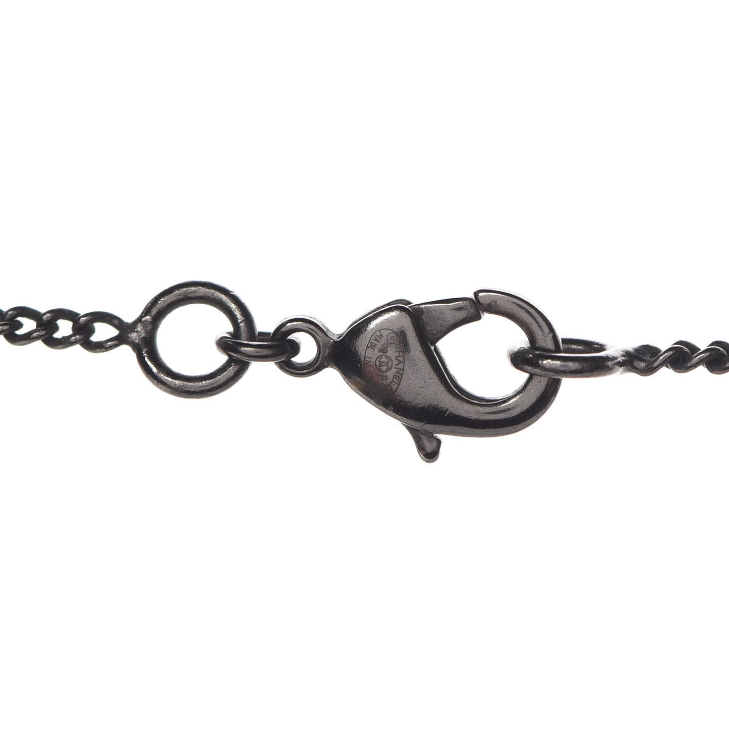 Ruthenium Bead Crystal Necklace Black