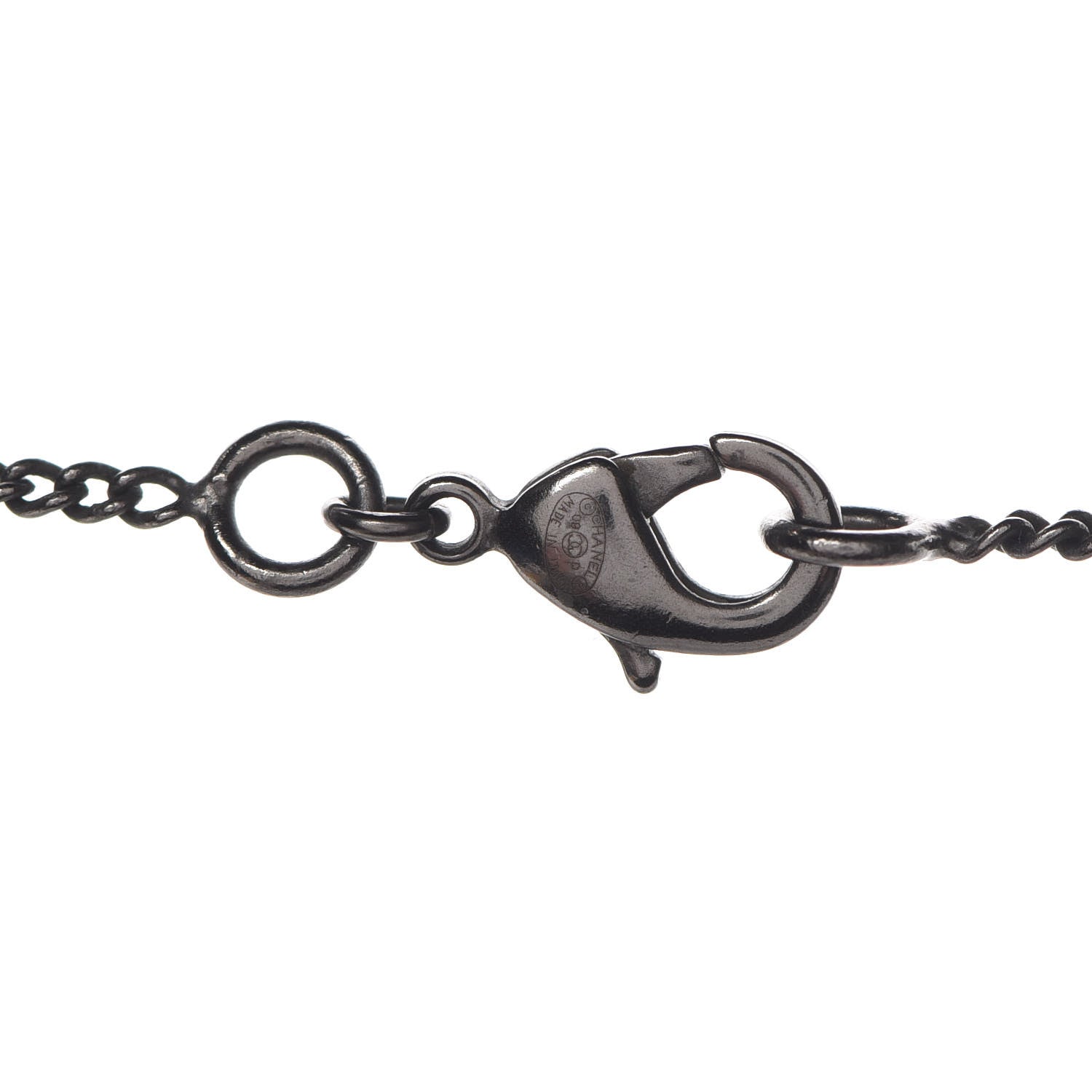 Chanel Ruthenium Bead Crystal Necklace Black 4 of 6