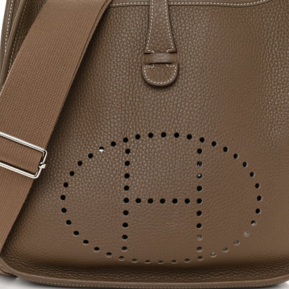 Hermes Taurillon Clemence Evelyne III PM Etoupe 8 of 10