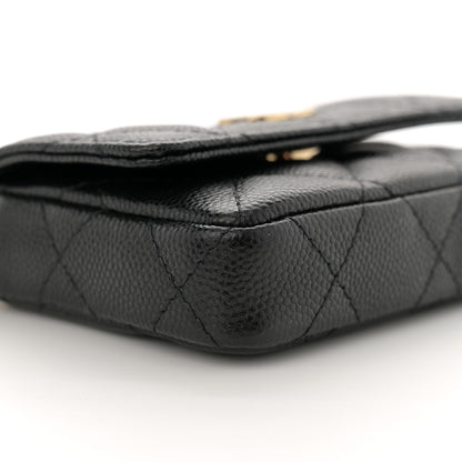Chanel Caviar Quilted Belt Bag With Charms On Chain Black 9 of 11