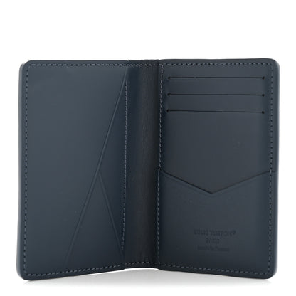 Louis Vuitton Calfskin Monogram Shadow Pocket Organizer Navy Blue White 5 of 6