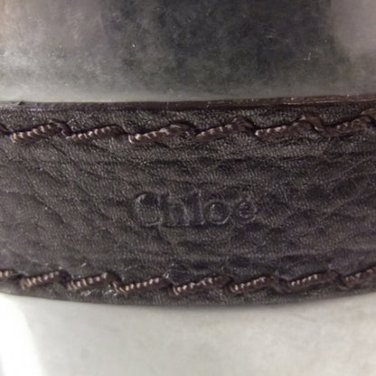 Chloe Leather Paddington Front Pocket Tote Metallic Aubergine 9 of 16