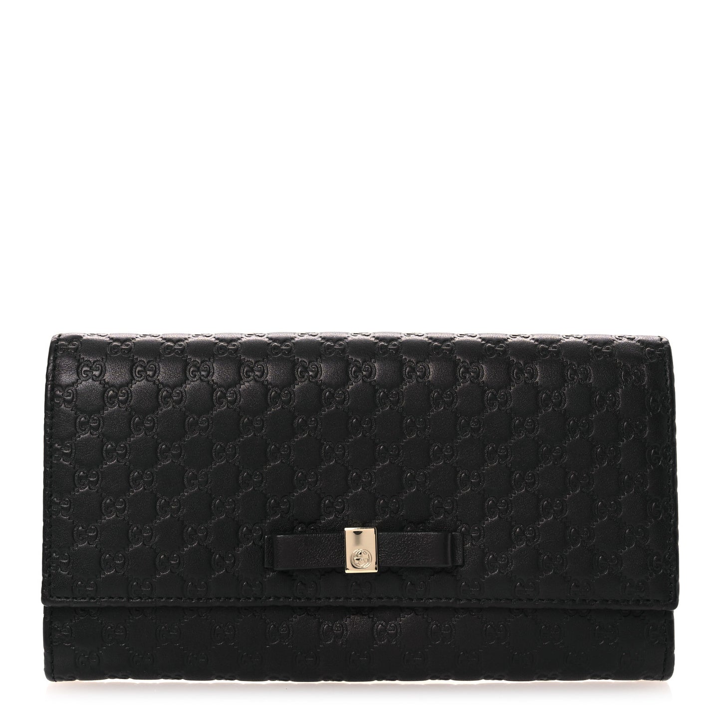 Microguccissima Bow Continental Wallet Black