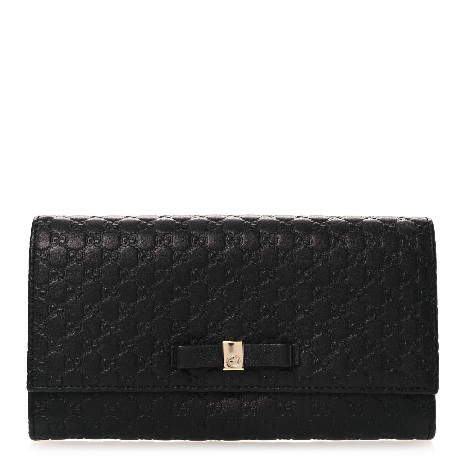 Gucci Microguccissima Bow Continental Wallet Black 1 of 7