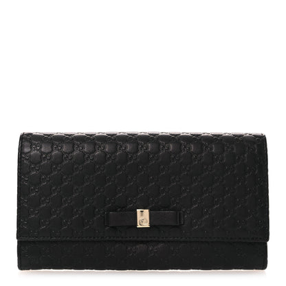 Gucci Microguccissima Bow Continental Wallet Black 1 of 7
