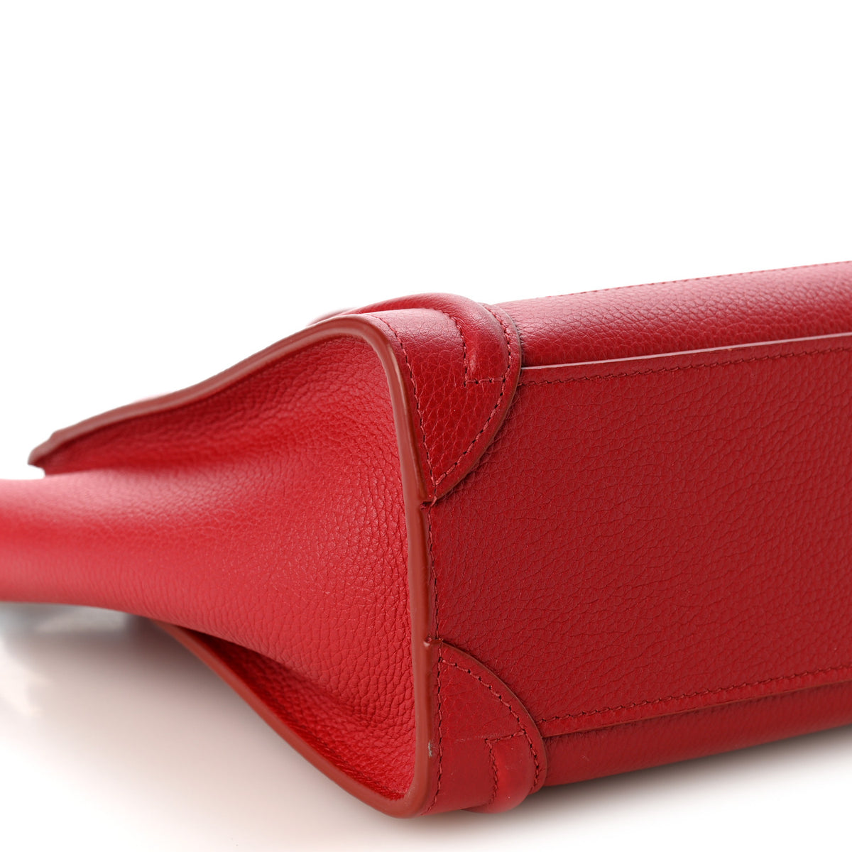 Drummed Calfskin Nano Luggage Red