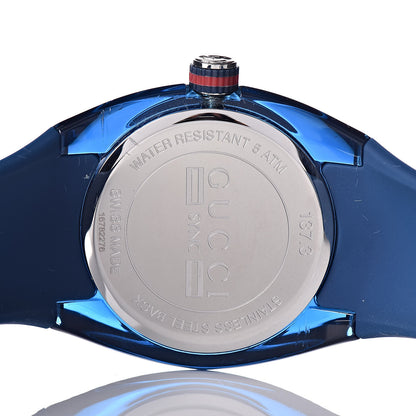 Gucci Stainless Steel Rubber 36mm Sync Web Quartz Watch Blue 5 of 7