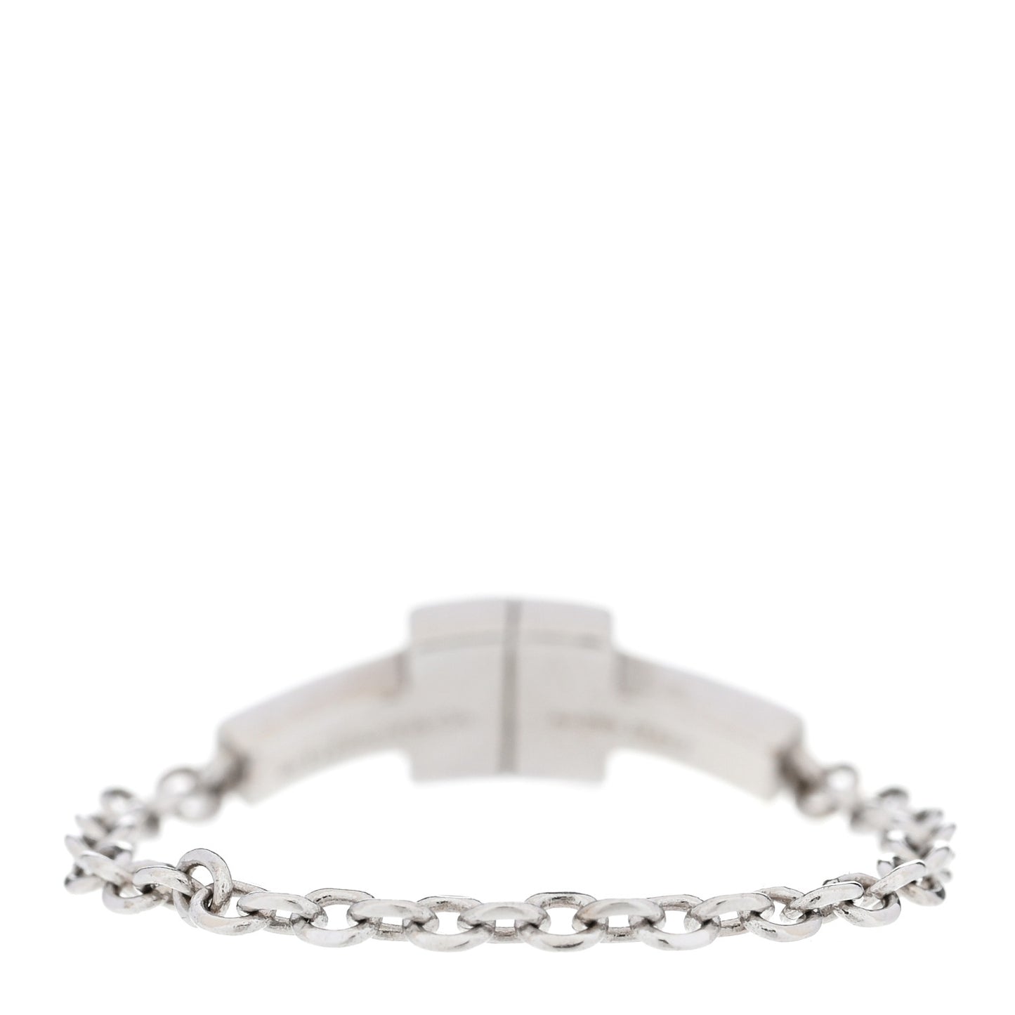 18K White Gold Diamond T Chain Ring 49 5