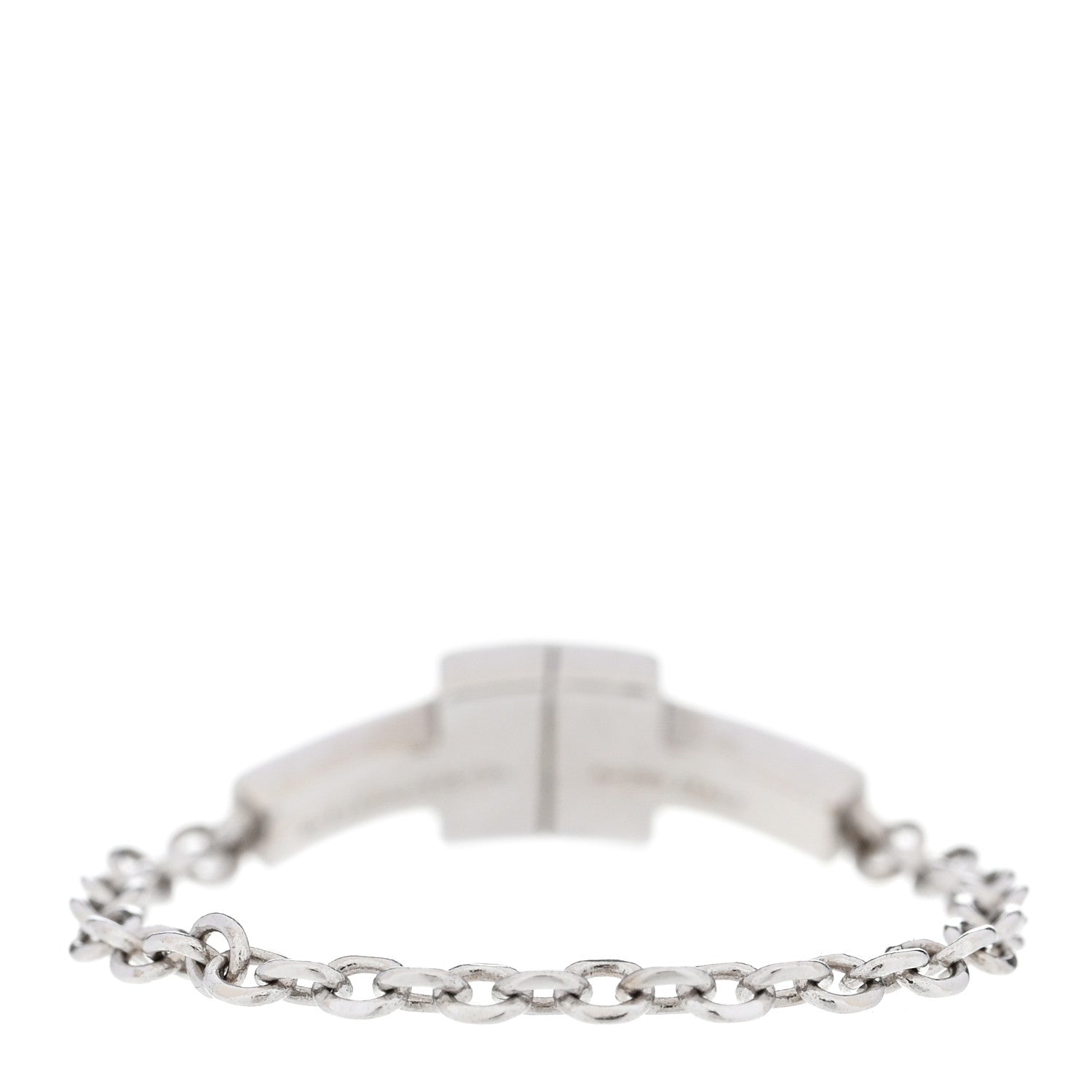 Tiffany 18K White Gold Diamond T Chain Ring 49 5 3 of 5