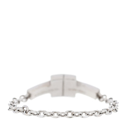 Tiffany 18K White Gold Diamond T Chain Ring 49 5 3 of 5