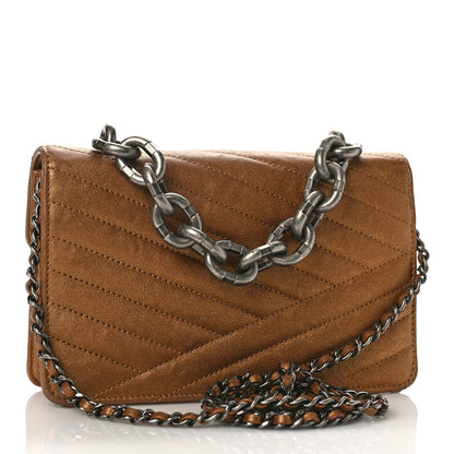 Chanel Metallic Calfskin Chevron Quilted Small Gabrielle Flap Gold 3 of 12