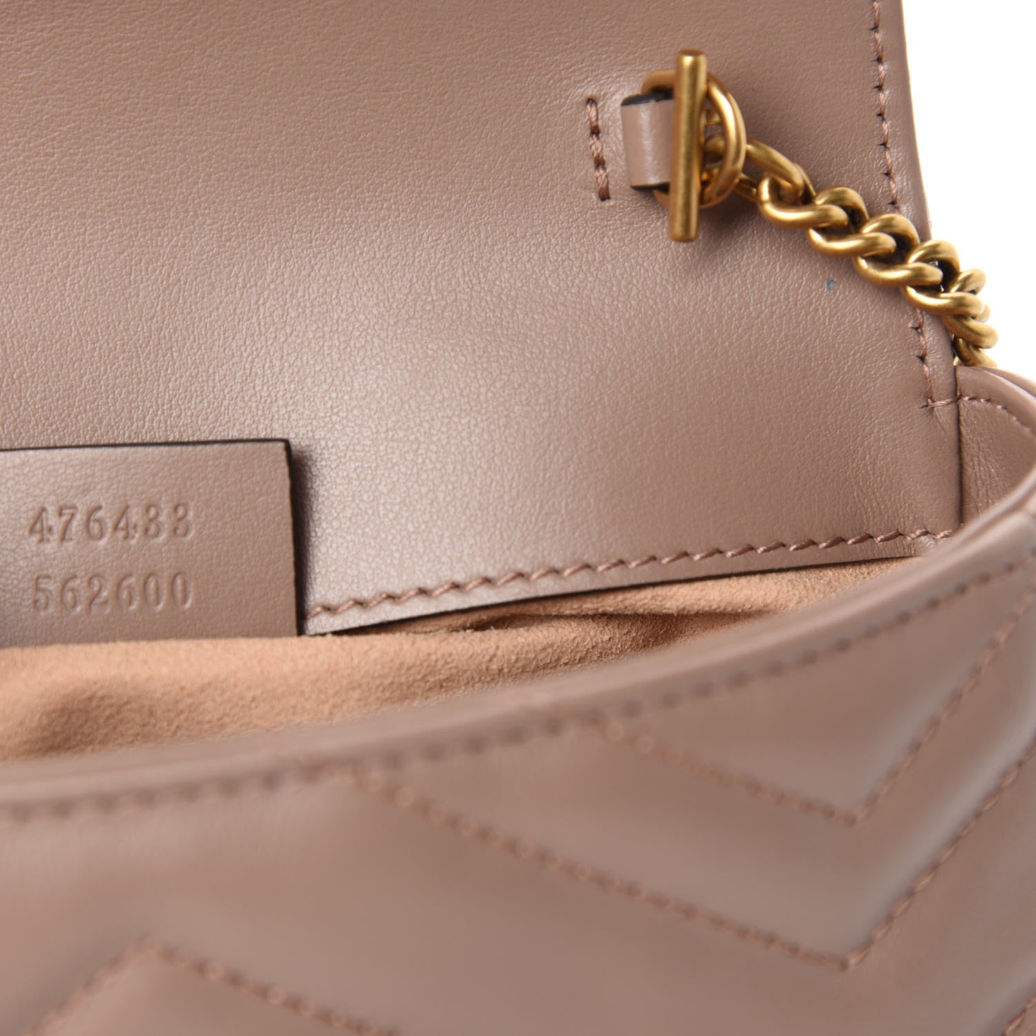 Gucci Calfskin Matelasse Super Mini GG Marmont Shoulder Bag Porcelain Rose 9 of 11