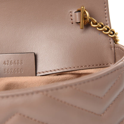 Gucci Calfskin Matelasse Super Mini GG Marmont Shoulder Bag Porcelain Rose 9 of 11