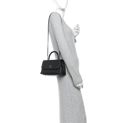Chanel Caviar Lizard Embossed Quilted Mini Coco Handle Flap Black 2 of 11