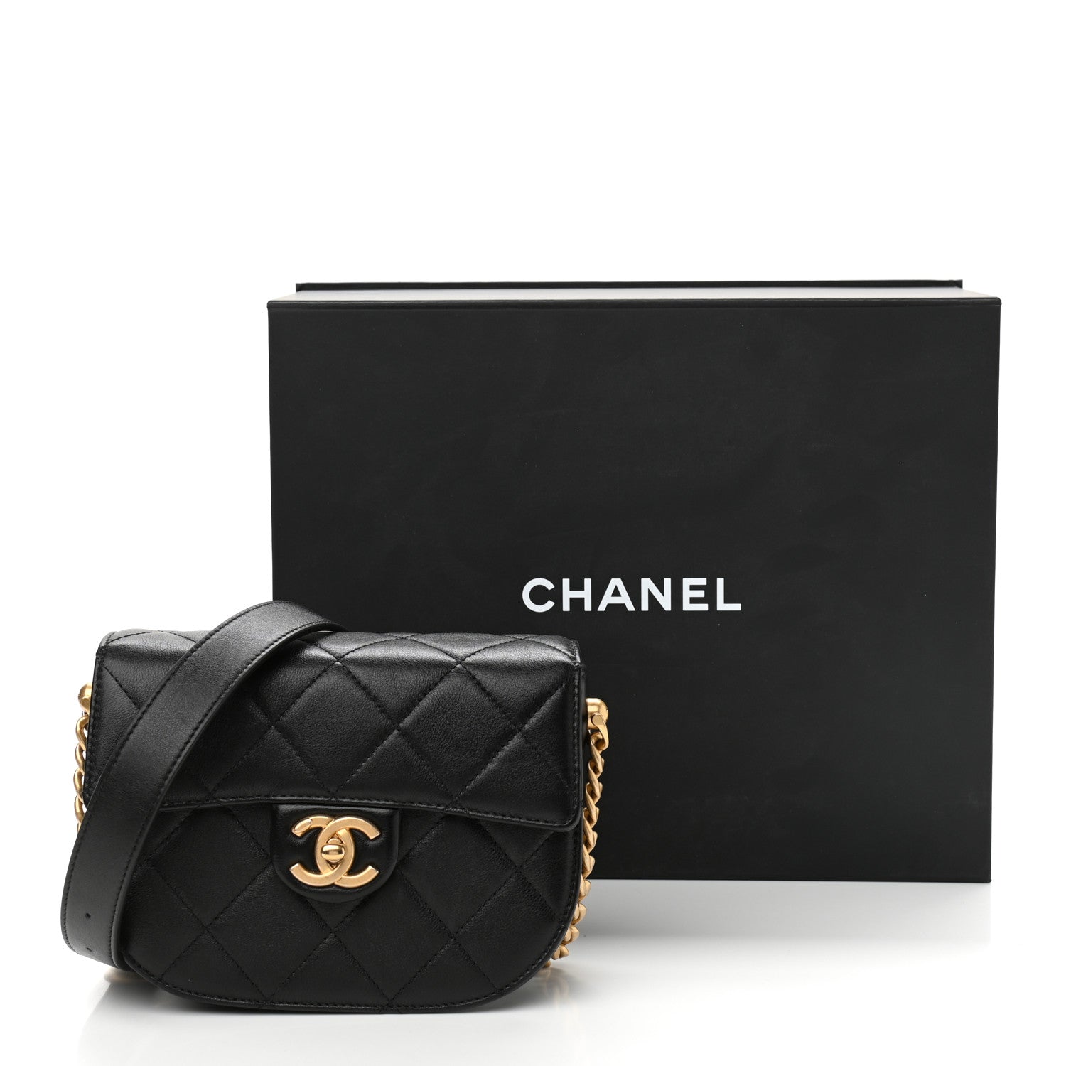 Chanel Calfskin Quilted Moon Messenger Black 11 of 11