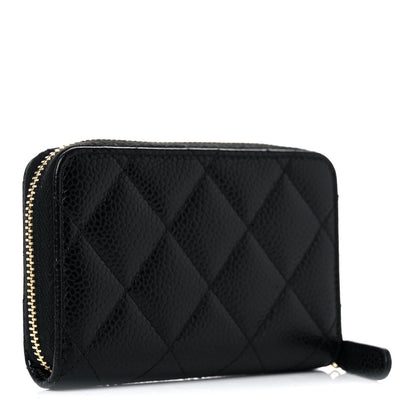 Chanel Caviar Quilted Zip Coin Purse Black 3 of 8