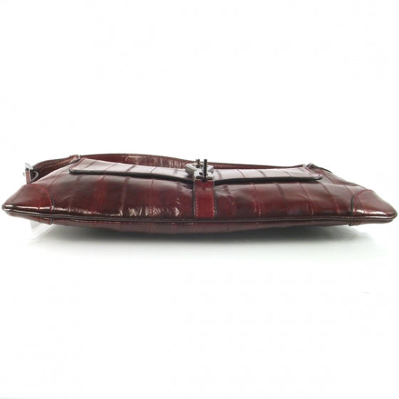 Eel Exotic Jackie O Flap Bag Red