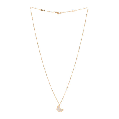 Van Cleef & Arpels VAN CLEEF & ARPELS 18K Yellow Gold Mother of Pearl Sweet Alhambra Butterfly Pendant Necklace 3 of 6