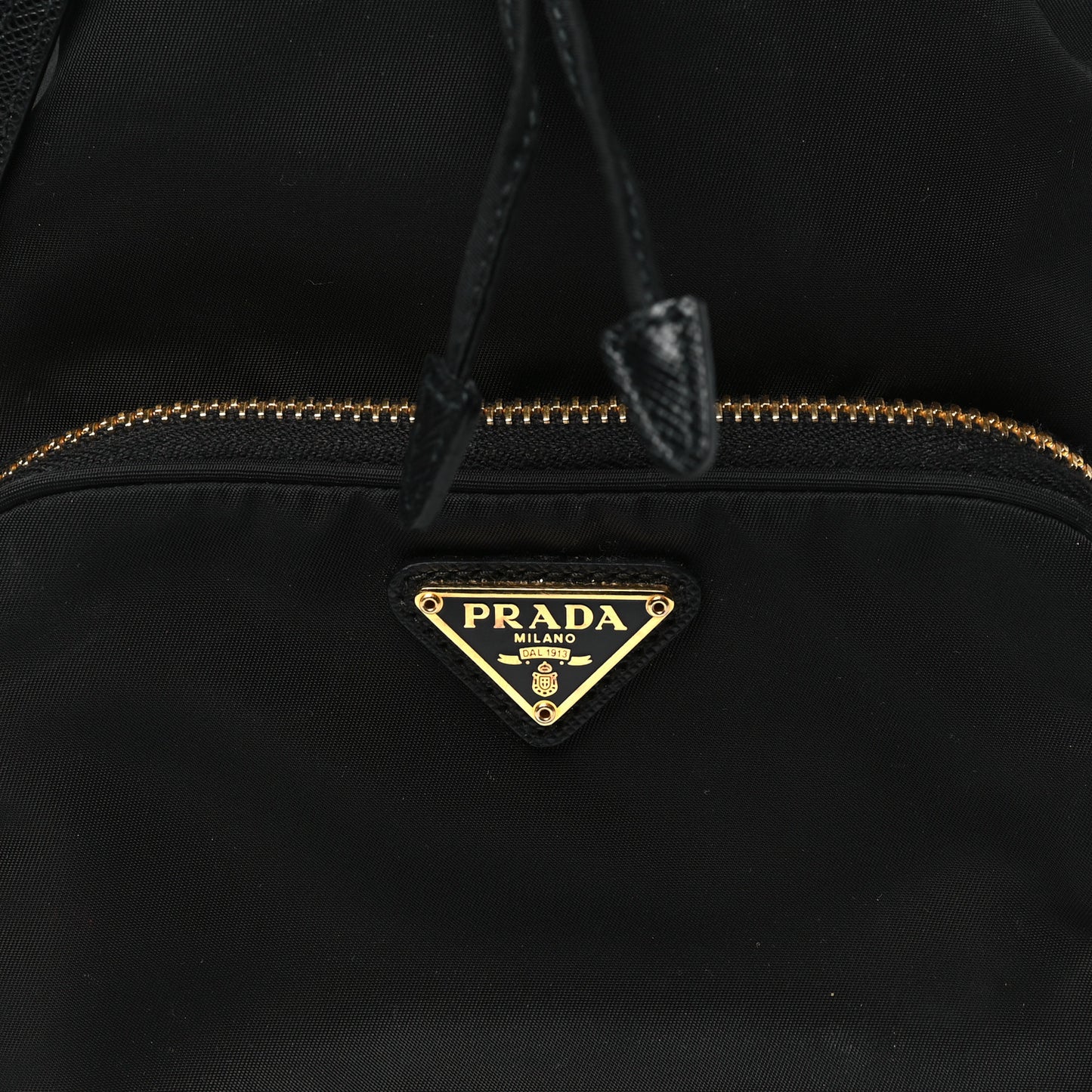 Saffiano Tessuto Nylon Mini Bucket Crossbody Bag Black