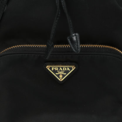 Prada Saffiano Tessuto Nylon Mini Bucket Crossbody Bag Black 9 of 11