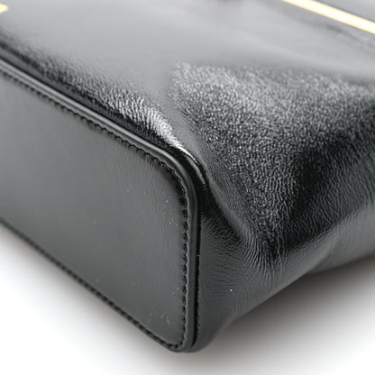 Celine Glossy Lambskin Vanity Frame Rectangle Bag Black 10 of 10