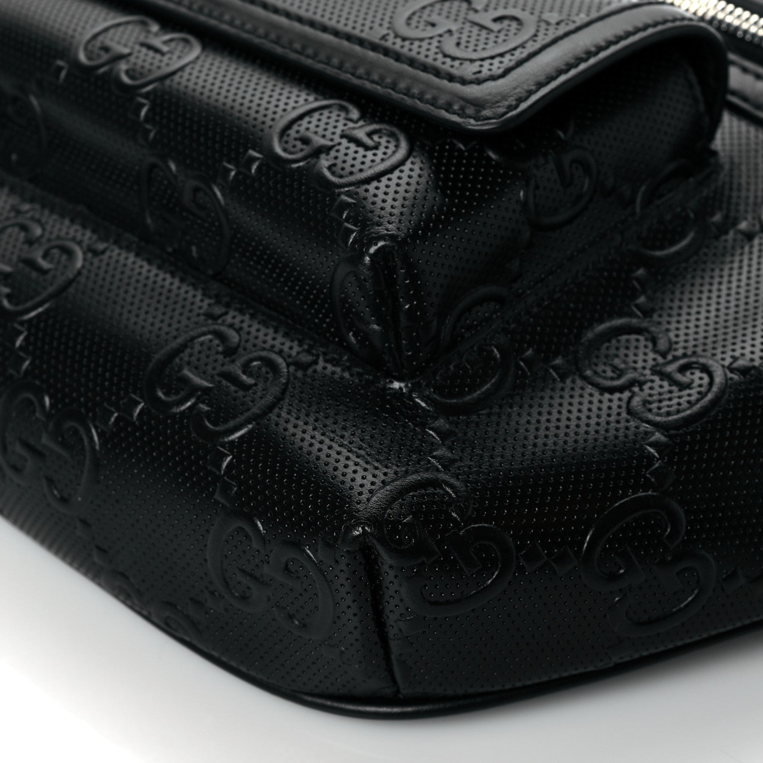 Gucci Calfskin GG Tennis Embossed Pocket Belt Bag Black 10 of 10