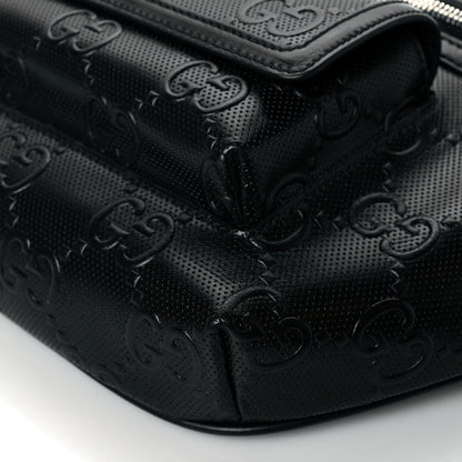 Gucci Calfskin GG Tennis Embossed Pocket Belt Bag Black 10 of 10