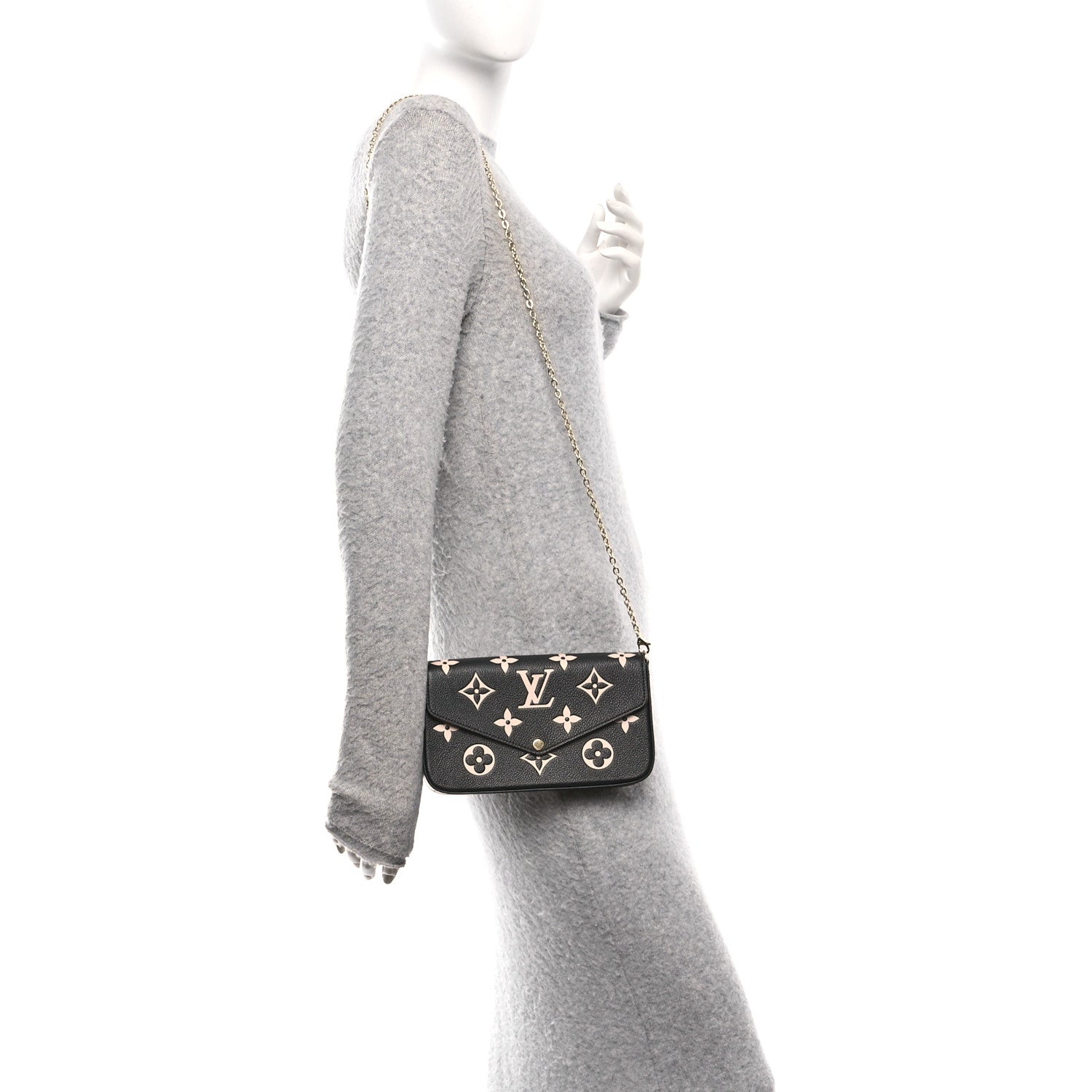 Louis Vuitton Empreinte Monogram Giant Felicie Pochette Black Beige 3 of 12