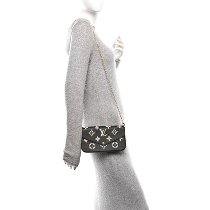 Louis Vuitton Empreinte Monogram Giant Felicie Pochette Black Beige 3 of 12