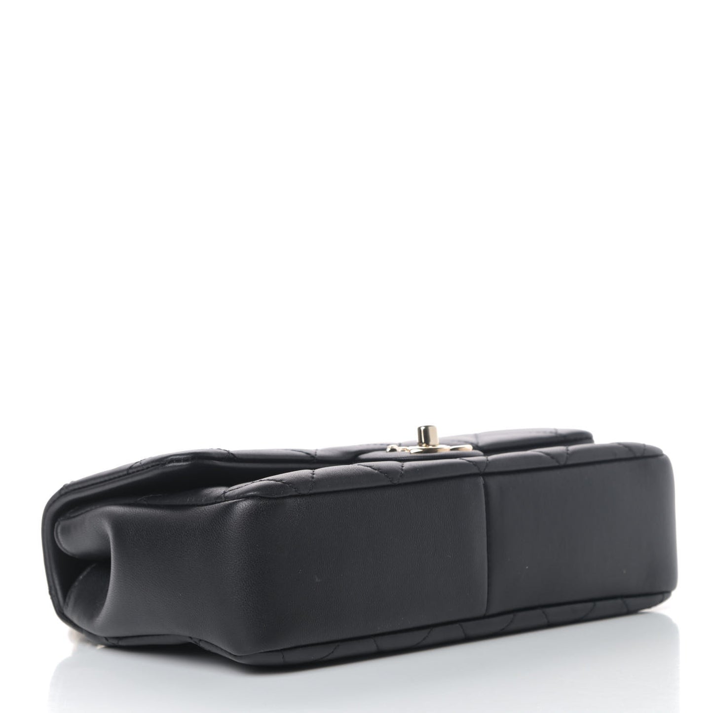 Lambskin Quilted Resin Bi-Color Chain Flap Bag Black