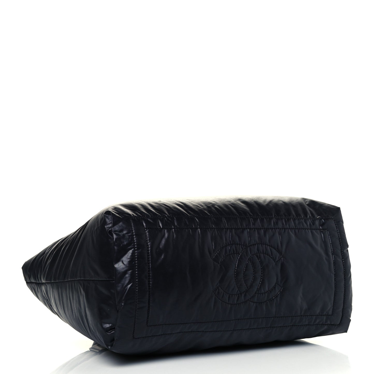 Nylon Quilted Medium Coco Cocoon Reversible Tote Black