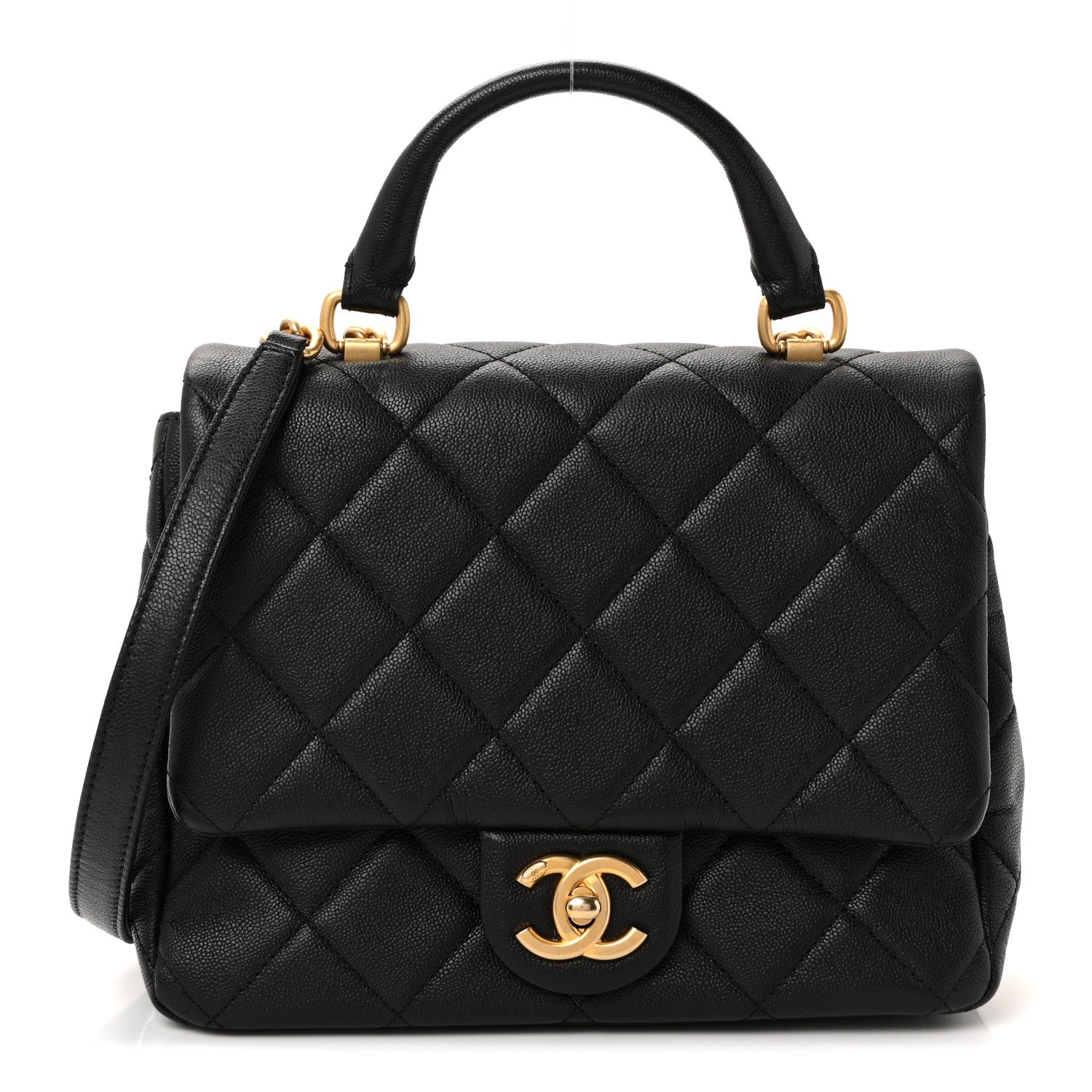 Chanel Caviar Quilted Small Top Handle Flap Black 1 of 11
