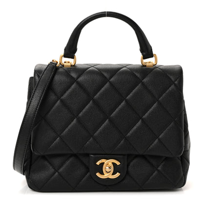 Chanel Caviar Quilted Small Top Handle Flap Black 1 of 11