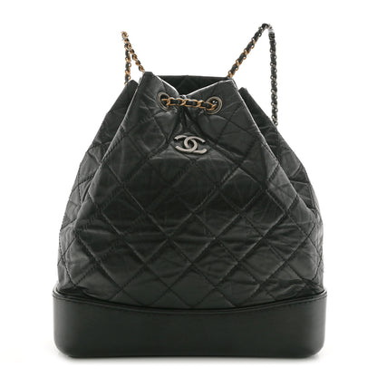 Chanel Aged Calfskin Quilted Gabrielle Backpack Black 1 of 10