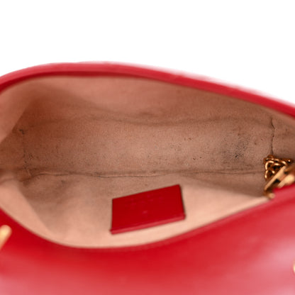 Gucci Calfskin Matelasse Super Mini GG Marmont Shoulder Bag Hibiscus Red 5 of 10
