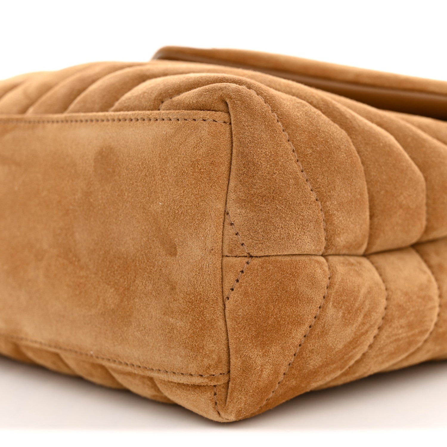 Saint Laurent Suede Calfskin Y Quilted Monogram Small Loulou Chain Satchel Cinnamon 10 of 11