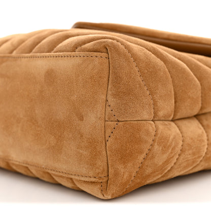 Saint Laurent Suede Calfskin Y Quilted Monogram Small Loulou Chain Satchel Cinnamon 10 of 11
