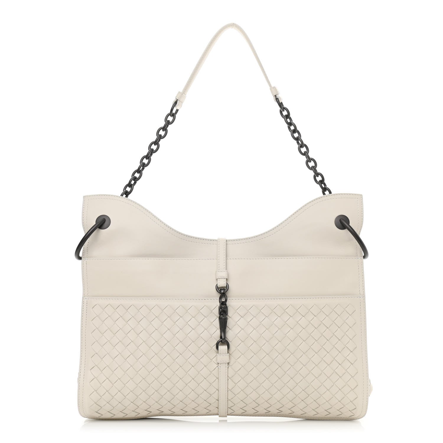 Bottega Veneta Nappa Intrecciato Shoulder Bag White 1 of 10