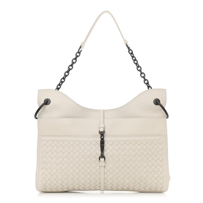 Bottega Veneta Nappa Intrecciato Shoulder Bag White 1 of 10