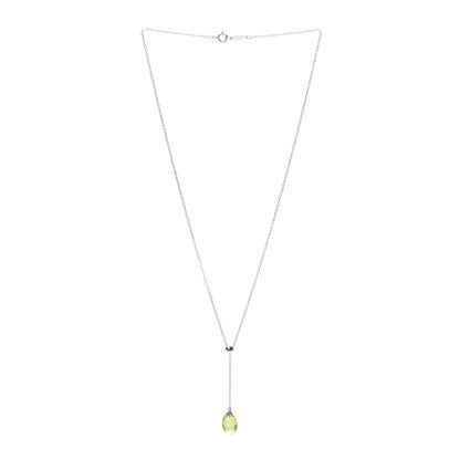 Tiffany 18K White Gold Peridot Rainbow Drops Pendant Necklace 3 of 5
