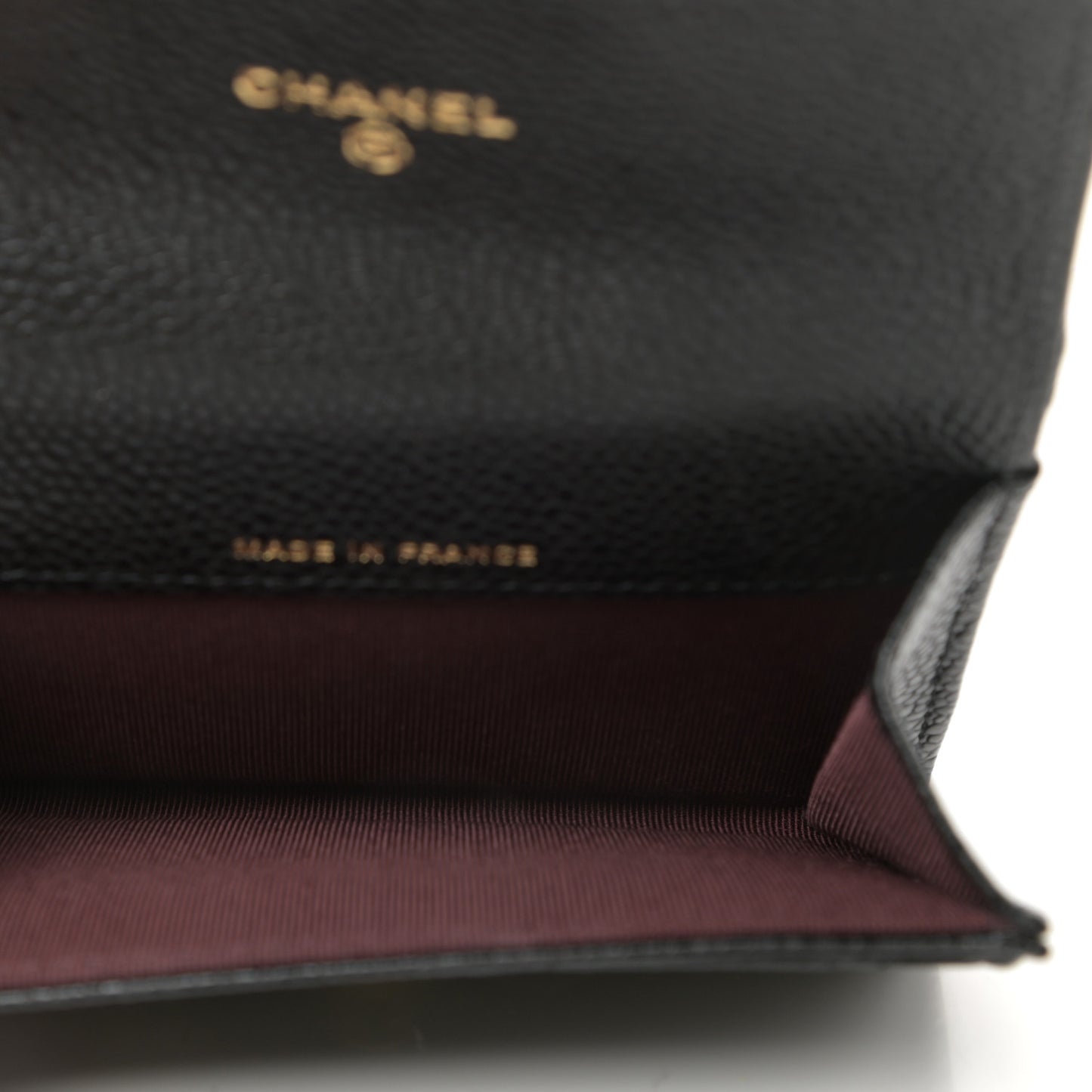 Caviar Quilted Flap Card Holder Wallet Black