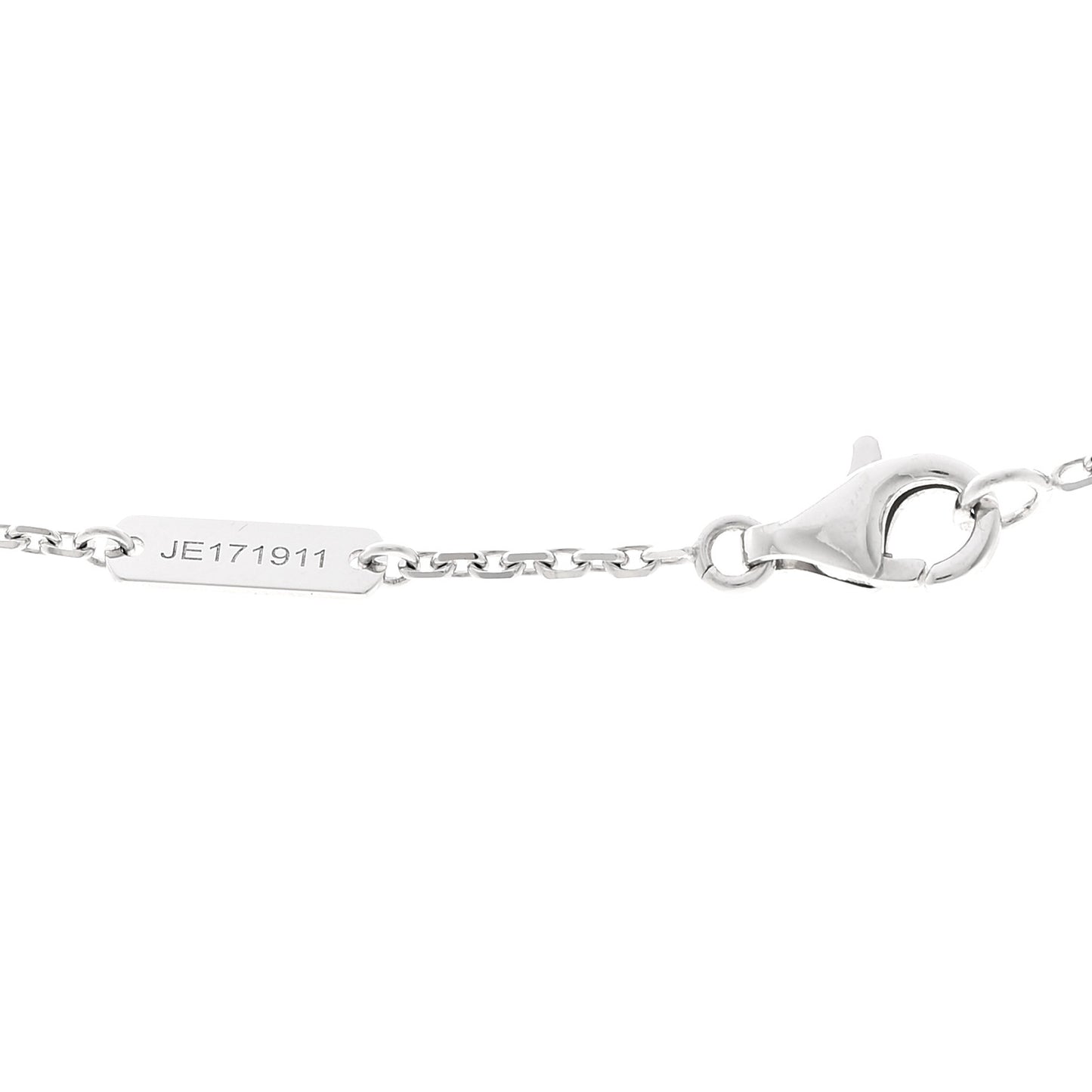 18K White Gold Mother of Pearl Vintage Alhambra Pendant Necklace