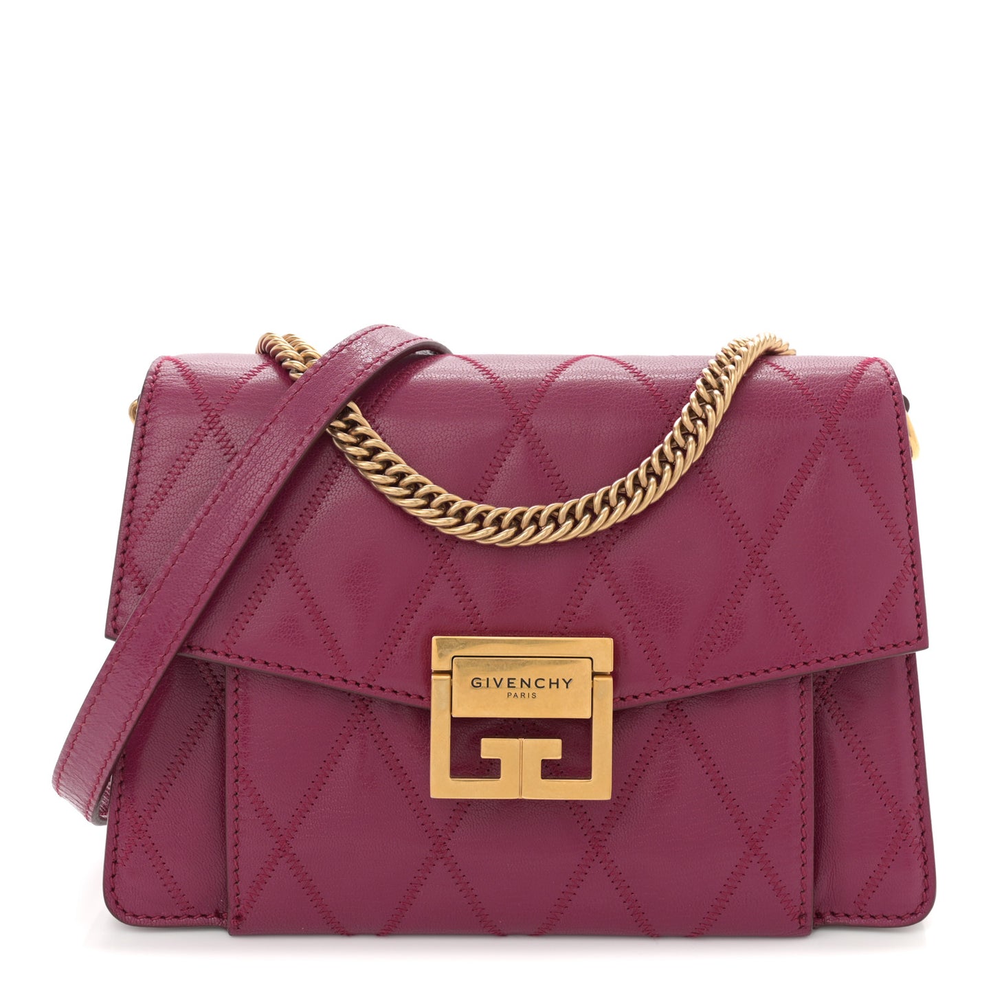 Goatskin Quilted Small GV3 Shoulder Bag Orchid Purple