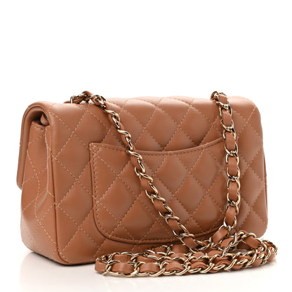 Chanel Lambskin Quilted Mini Rectangular Flap Brown 3 of 10