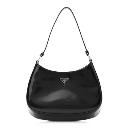 Prada Spazzolato Cleo Shoulder Bag Black 1 of 10