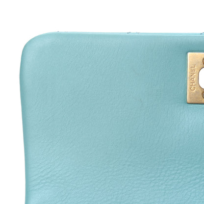 Chanel Calfskin Quilted Top Handle Flap Light Blue 8 of 13