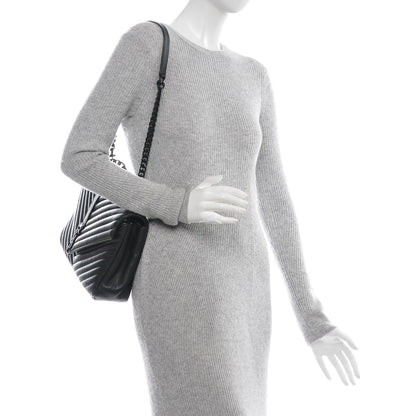 Saint Laurent Sheepskin Matelasse Chevron Monogram Monochrome Large College Satchel Black 2 of 6