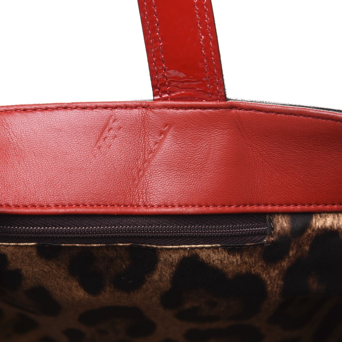 Vernice Vitello Heart Shopping Tote Red