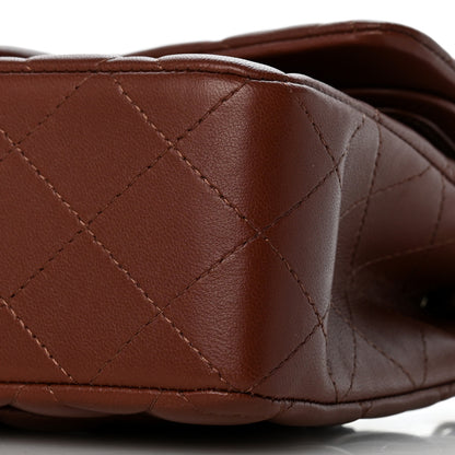 Chanel Lambskin Quilted Small Double Flap Dark Brown 10 of 11